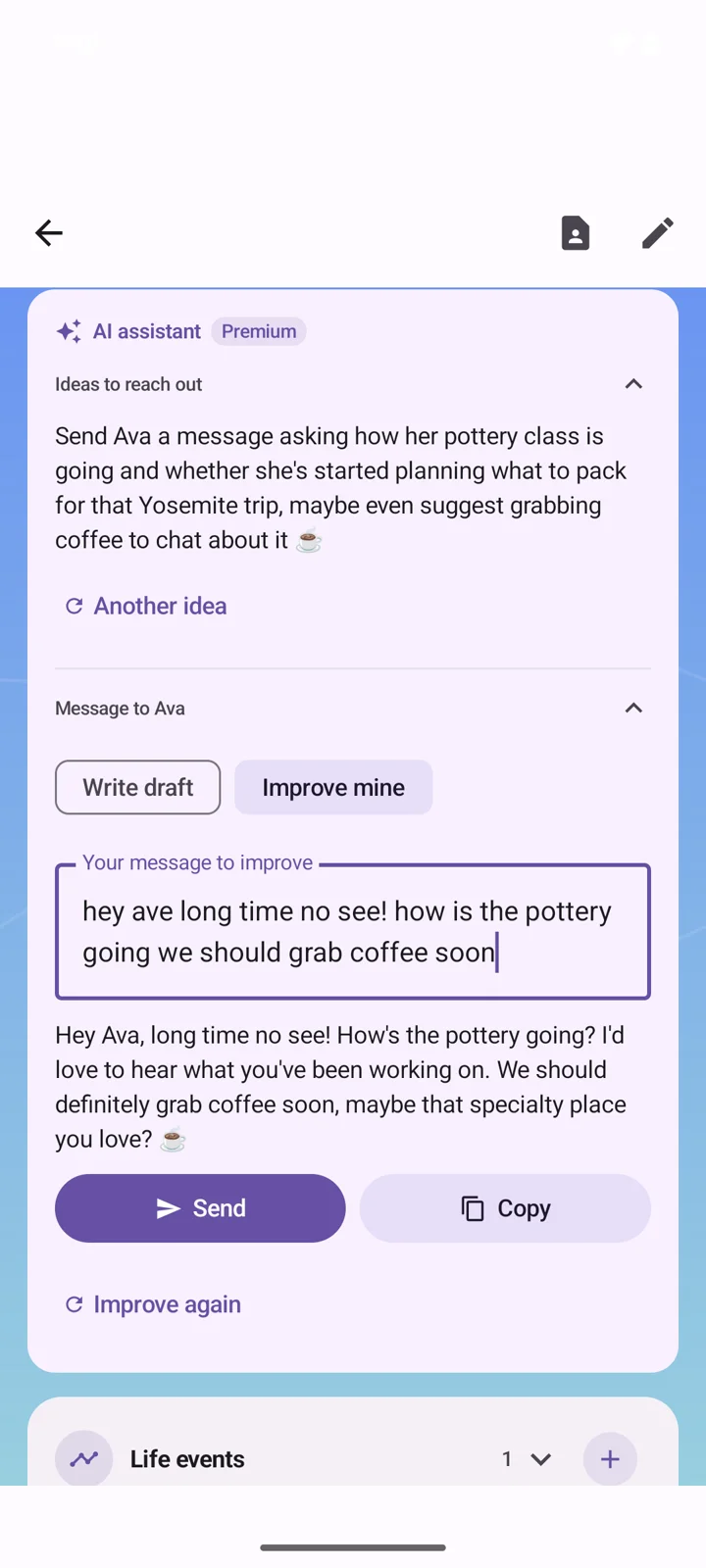 AI improving a message you wrote